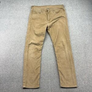 Levis 502 Corduroy Pants Mens 33x32 Stretch Flex Cord Skate Brown Beige